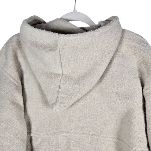 Earth Ragz Hoodie Mens Large Beige Deer Embroidered Zip Fleece Jacket Mexico - Picture 12 of 14